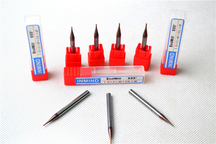 2 플루트 HRC60 마이크로 끝 선반 마이크로 크기 HRC55 절단기, 0.3mm에서 0.9mm